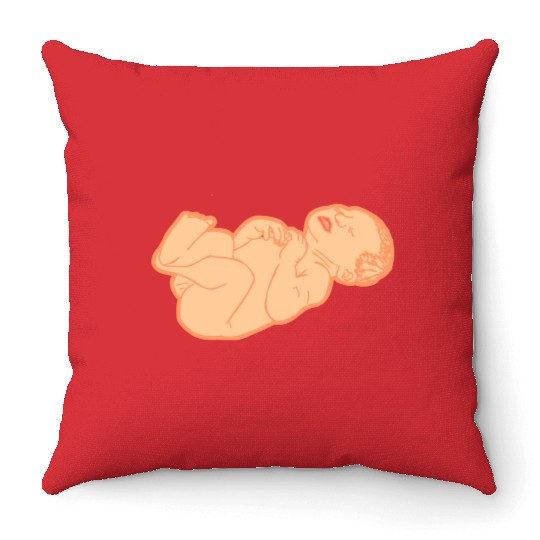 Newborn baby white skin color Throw Pillows
