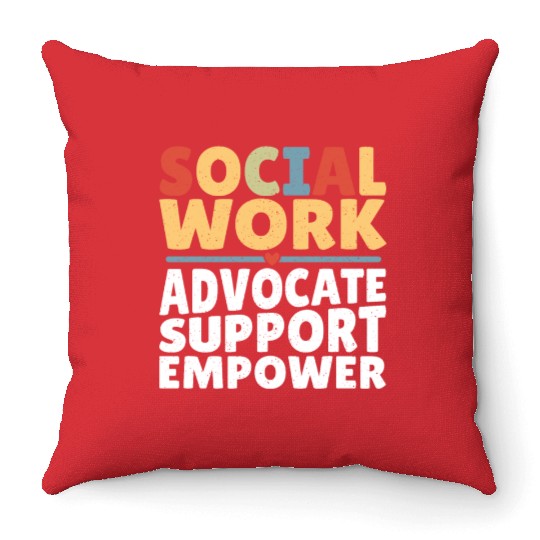 Political Science Social Works LCSW Social Worker Throw Pillows