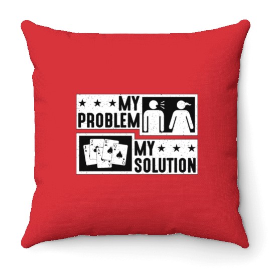 Euchre Player My Problem My Pictogram Mom Dad Throw Pillows