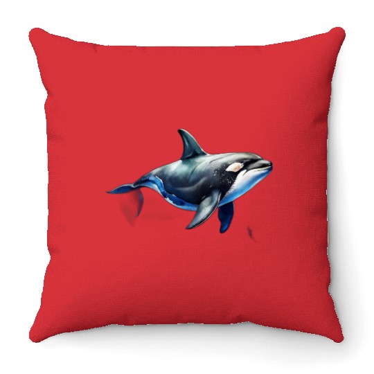 killer whale Throw Pillows