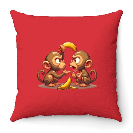 Monkey Business: Bananarchy Throw Pillows