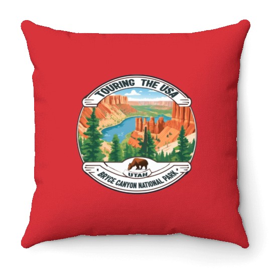 Touring The USA : Bryce Canyon Throw Pillows