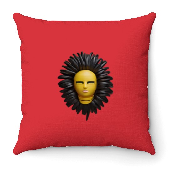 Default trend design sun flower human Throw Pillows