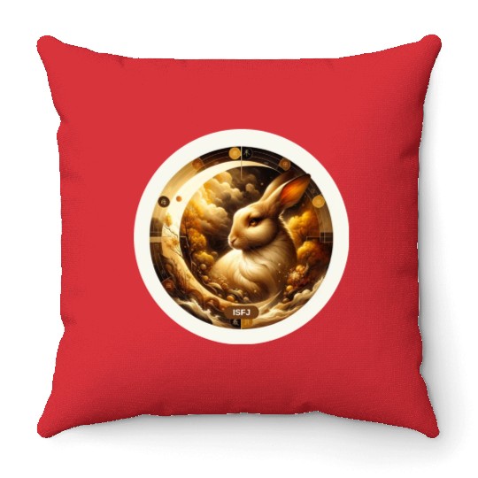 ISFJ Earth Rabbit: Serene Vigiliance Throw Pillows