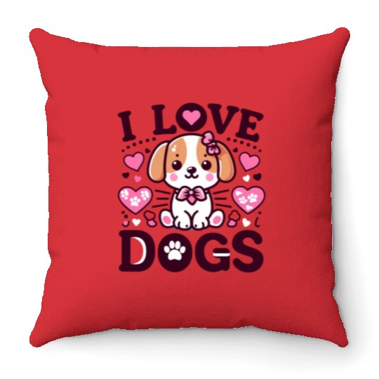 I love dogs design ,dog lovers. Throw Pillows