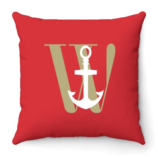 Wanchor W Anchor Essential,Hunter, pirate, ship Throw Pillows
