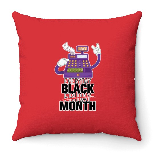 Everyday Black Friday Month Throw Pillows