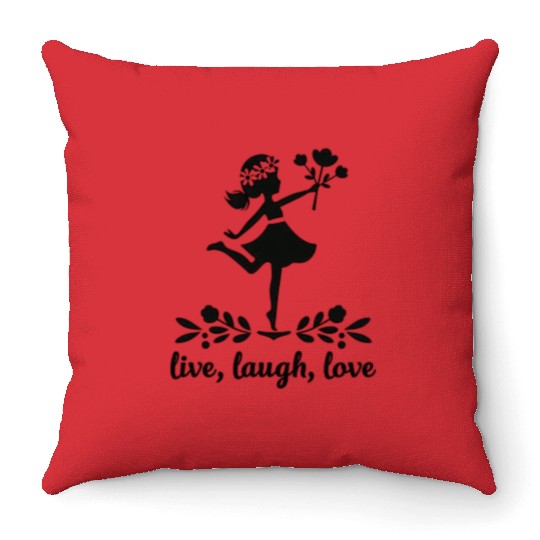 Live, laugh, love Throw Pillows