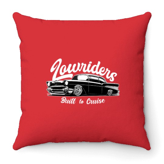 Built to Cruise - Classic Lowrider Tribute Throw Pillows