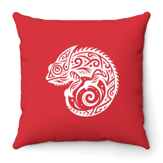 Chameleon T Tattoo Disguise Throw Pillows