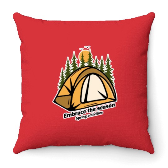 Embrace the season spring activities Throw Pillows
