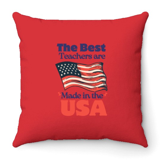 Teacher Appreciation Gift for 4th of July Throw Pillows