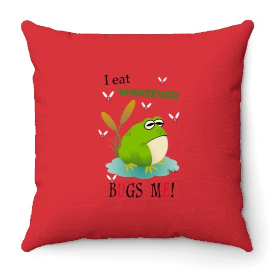 Cranky Toad Throw Pillows