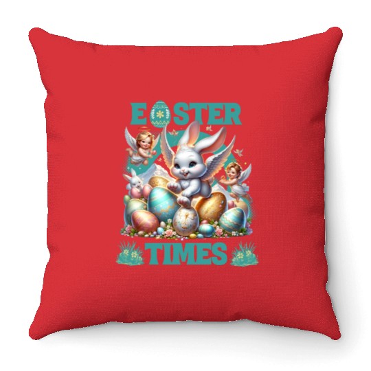 Easter Times Throw Pillows