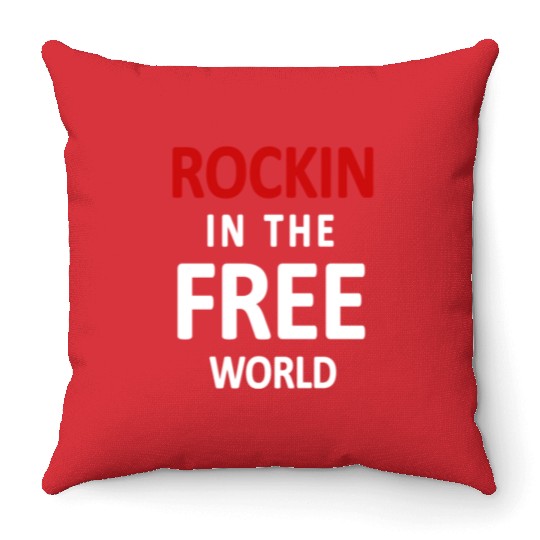 Neil Young Rockin In The Free World Throw Pillows