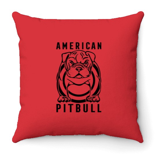 American Pitbull Throw Pillows