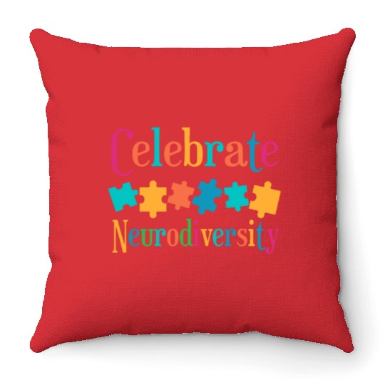 Celebrate Neurodiversity Throw Pillows