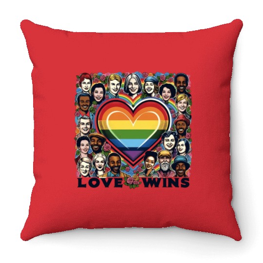Love Wins LGBT Pride Month Celebration Design Throw Pillows