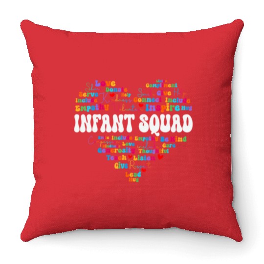 Cute Infant Squad Appreciation Week Back To School Throw Pillows