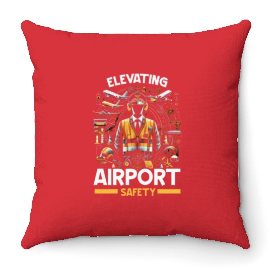 Airport Safety Officer Aviation Airport Jobs Throw Pillows