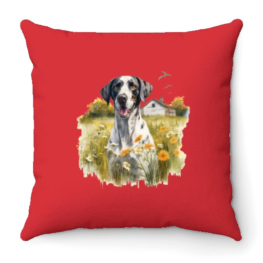 Pointer Meadow Cottagecore Serenity Men Women Throw Pillows