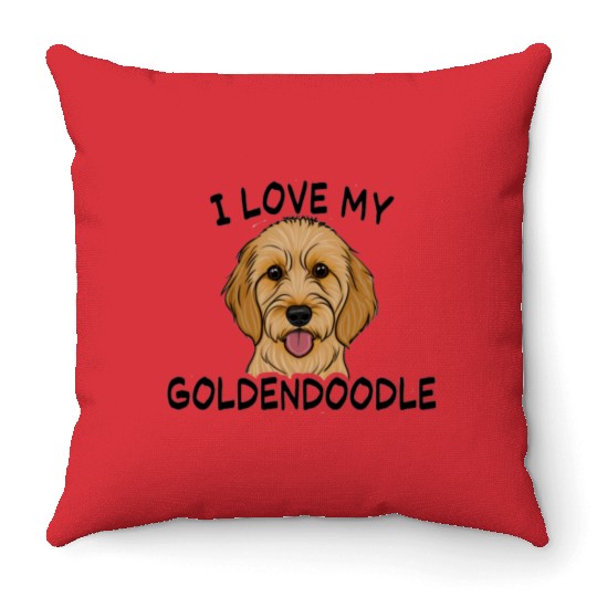 I love My Goldendoodle Dog Throw Pillows