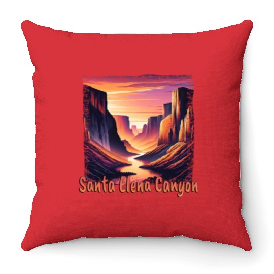 Santa Elena Canyon, Texas, USA, Sunset, Colors, Throw Pillows