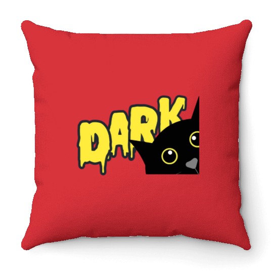 "Shadowed Cat: Embrace the Mystery" Throw Pillows