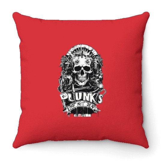 Punk s not dead Throw Pillows