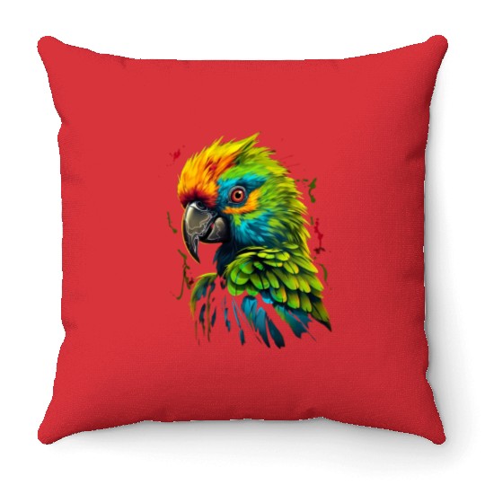 Macaw Parrot for a Bird Lover Animal Lover Throw Pillows