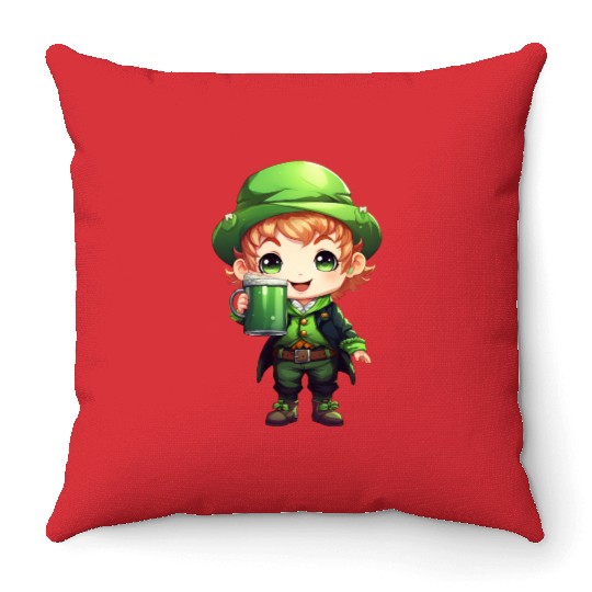 Green Beer on St Patricks Day Throw Pillows