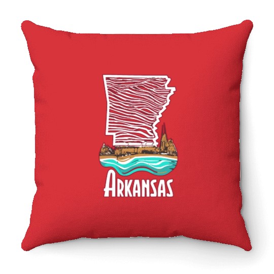 ARKANSAS FLOWING RIVERS NATURAL STATE Throw Pillows
