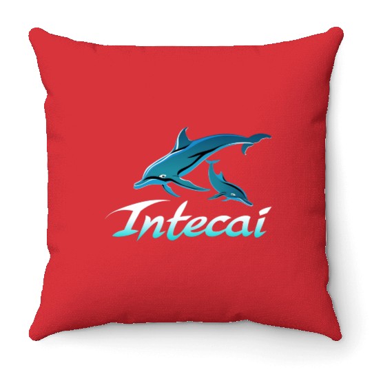 Serenity Swimmers: Intecai’s Ocean,Dolphin Dance Throw Pillows