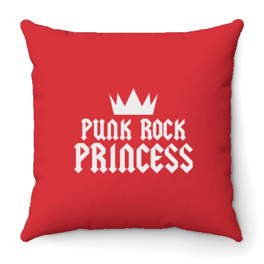 Punk Rock Crown Princess Throw Pillows