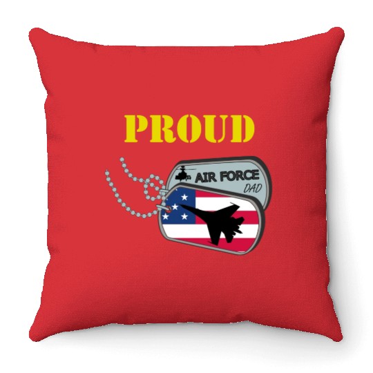 Proud Air Force Dad Throw Pillows