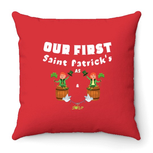 Husband Wife ,Our First St Patrick's Day As Mr&Mrs Throw Pillows