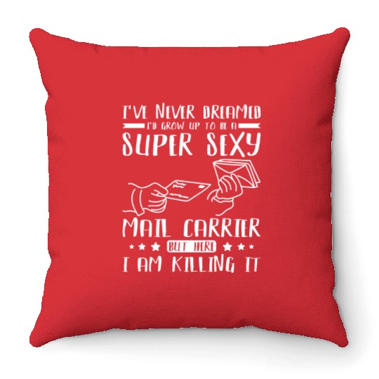 Super sexy mail carrier Throw Pillows