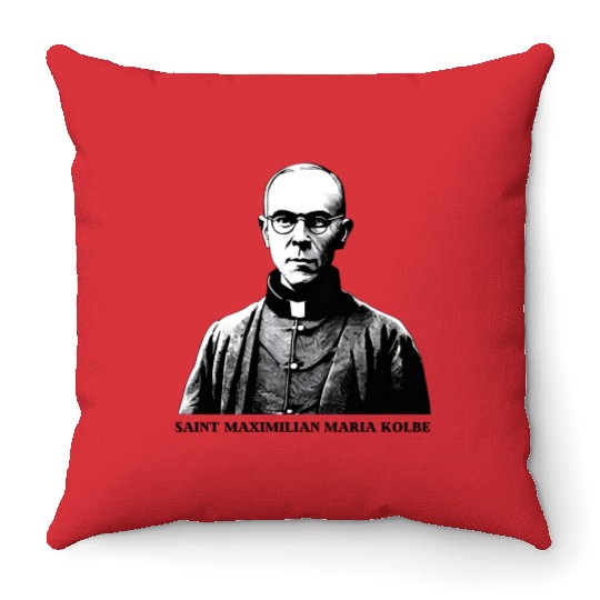 Saint Maximilian Maria Kolbe Throw Pillows