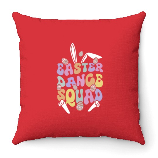 Easter dance squad Easter Day Throw Pillows