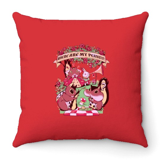 Squirrels in wonderland Throw Pillows
