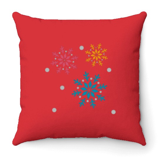 snow flakes Throw Pillows