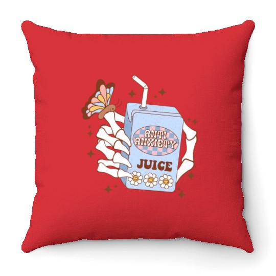Anti Anxiety Juice Throw Pillows