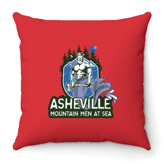 Asheville mountain men at sea Throw Pillows