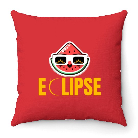 Eclipse Slice: Melon with Attitude! Throw Pillows