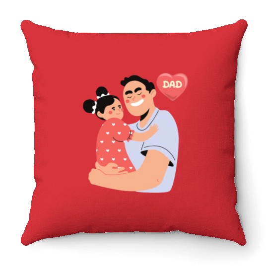 A Father-Daughter Journey in Fashion" Throw Pillows