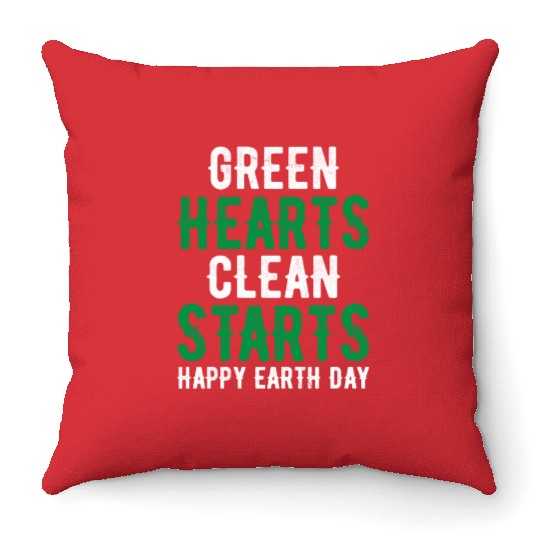 Clean Start Earth Day Throw Pillows