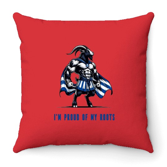 I'm proud of my roots Greek Throw Pillows