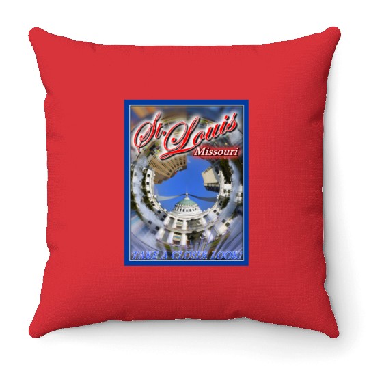 Historic Downtown St. Louis Arch & Courthouse Throw Pillows