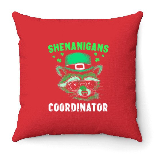 Shenanigans Coordinator Cute Raccoon Funny Throw Pillows