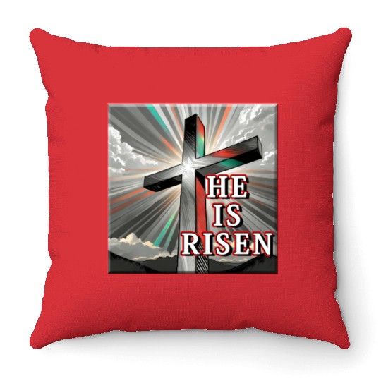 Cross, He is Risen - 2 Throw Pillows
